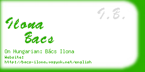 ilona bacs business card